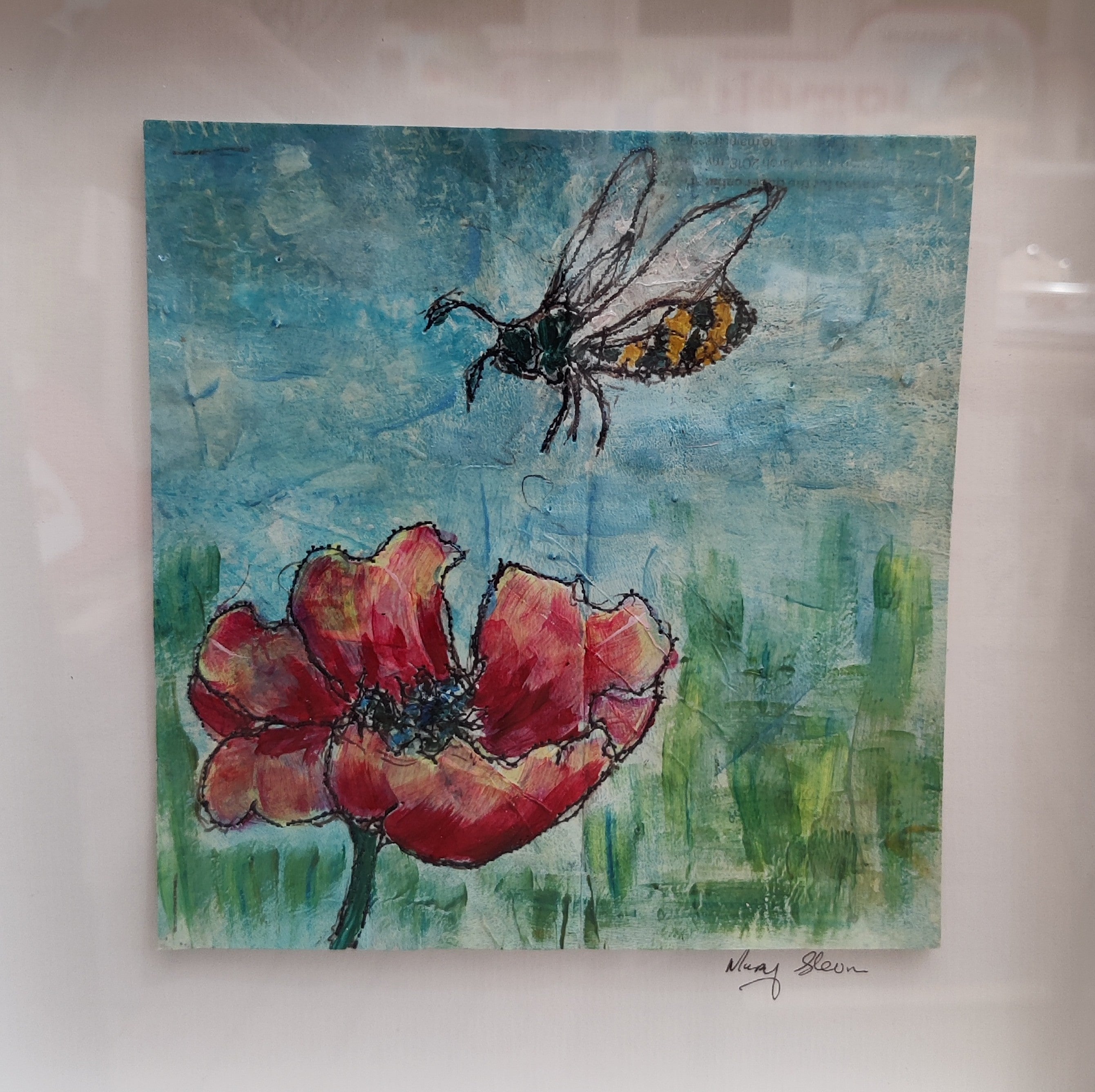 Poppies and the Bee